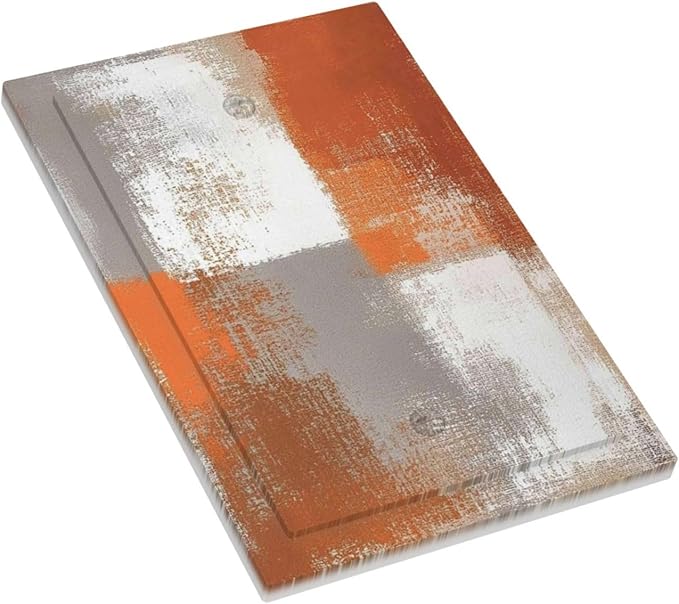 Orange Grey Abstract Art Oil Painting Light Switch Cover Plate 1 Gang No Device Blank Electrical Wall Plates Faceplate Decorative Switch Plate For Home Farmhouse Decor