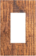 Brown Wood Grain Rustic Natural Burl Print Decorative Outlet Covers 1 Gang Single Rocker Light Switch Cover Plate Wall Plates GFCI Faceplate for Farmhouse Home Decor