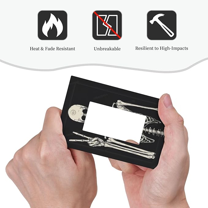 Decorative Outlet Covers Skeleton Skull Boho Hippie Dark Background 1 Gang Single Rocker Light Switch Cover Plate Wall Plates Gfci Faceplate For Cabin Office Decor