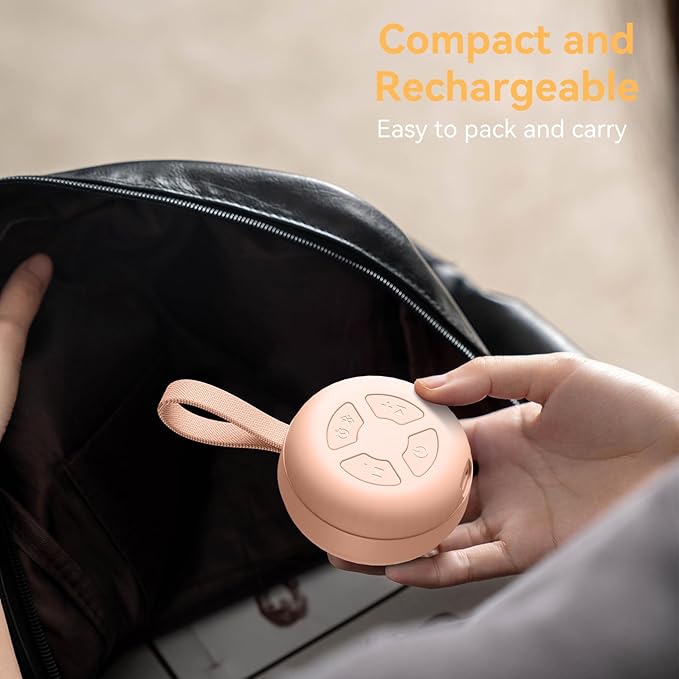 Portable Sound Machine for Baby | White Noise | 12 Soothing Sounds | Noise Canceling for Travel, Office, Nursery | Baby Shower | Registry Gift | Sleep Soother for Babies Kids Adults | Peach