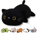 Finebee Weighted Black Cat Stuffed Animals, Cute Weighted Black Cat Plush, Soft Stuffed Weighted Plushie Pillow Gifts for Girls Boys(23.6" 3.1Lbs)