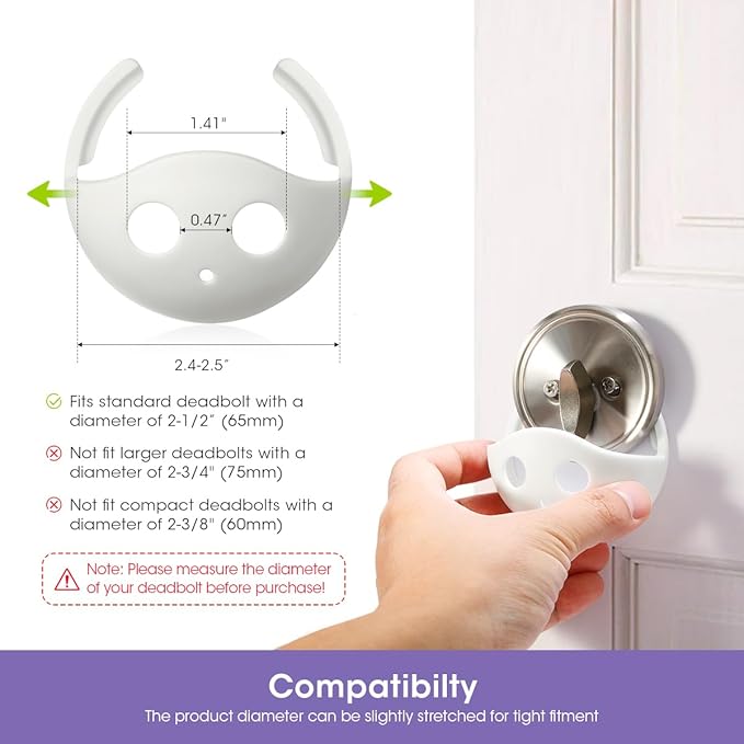 Magicfour Child Proof Deadbolt Lock, 2 Pack Door Safety Deadbolt Lock for Kids, Universal Size Deadbolt Child Safety Lock Cover Fits Most Deadbolt