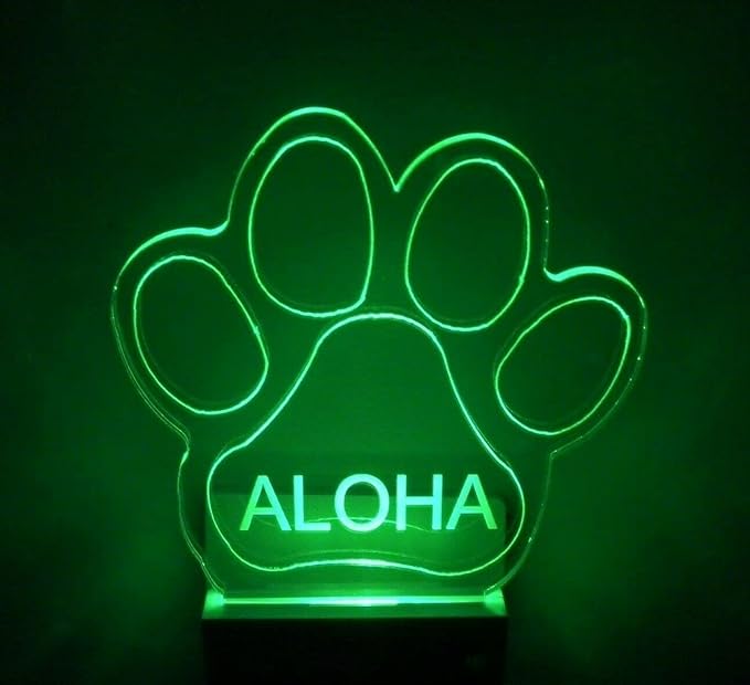 Night Light Multi Color Personalized LED Plug-in, Ultra-Slim Touch Night Light Smart Dusk to Dawn Sensor, Kids Children's Bedroom Kitchen Bathroom Hallway Play Room Variations (Paw Print)