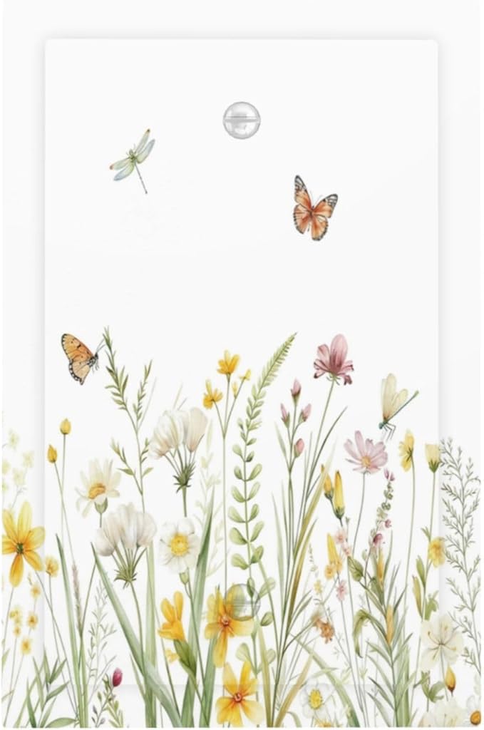 Colorful Wildflowers Dragonfly Butterfly Floral Light Switch Cover Plate 1 Gang No Device Blank Electrical Wall Plates Faceplate Decorative Switch Plate Covers for Bedroom Living Room Decor