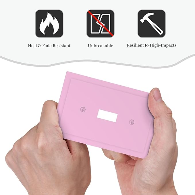 Decorative Light Purple Toggle 1-Gang Toggle Light Switch Cover, Pretty Beauty Romantic Lavender Girly Fashion Trendy Elegant Purple Single Electrical Device Switch Face Wall Plate One Gang