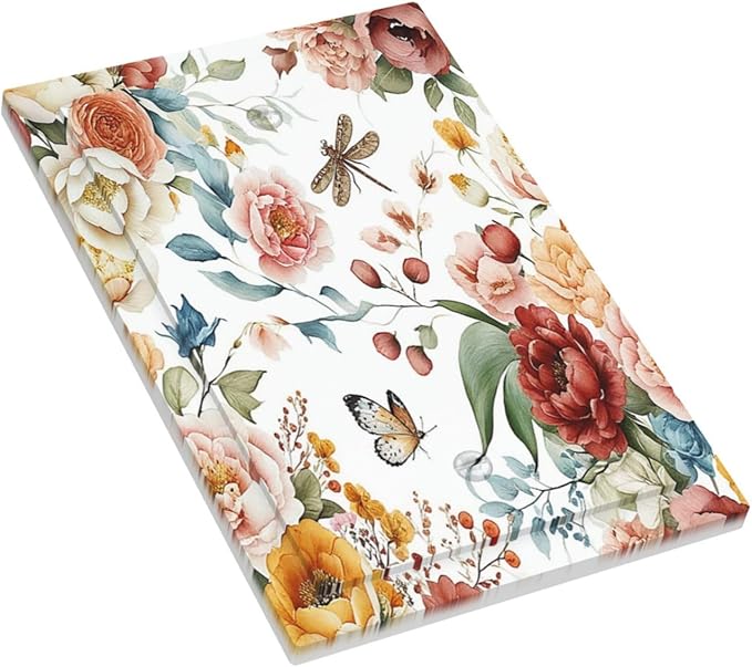Rustic Style Colorful Peony Butterfly Dragonfly Light Switch Cover Plate 1 Gang Electrical Wall Plates Faceplate Decorative Switch Plate No Device Blank for Bedroom Living Room Decor