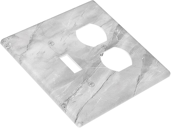 Outlet Covers Gray Marble Pattern 1 Toggle 1 Duplex Switch Plate Covers Electrical Light Switch Cover Plate Decorative Wall Plate Socket Cover for Home Farmhouse Decor