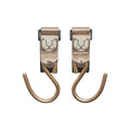 Huhu Essential Stroller Hooks - Lightweight Aluminum Stroller Bag Hook with Adjustable Straps, Matte Gold S-Hooks for Diaper Bag, Shopping, Everyday Essentials – Universal Fit Baby Stroller Accessory