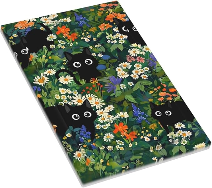 Funny Cartoon Boho Black/Green Cats Floral Decorative 1 Gang No Device Blank Wall Plate Oversize Kids Cute Boys Girl Electric Unused Receptacle Decorator/Gfci Light Outlets/Switches Face Plate Cover