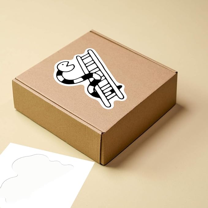 Azeeda 'Snakes & Ladders' White Premium Vinyl Decal Sticker – Waterproof, Durable & Easy to Apply - Ideal for Car Bumpers, Windows, Bins and More (DW00024894)