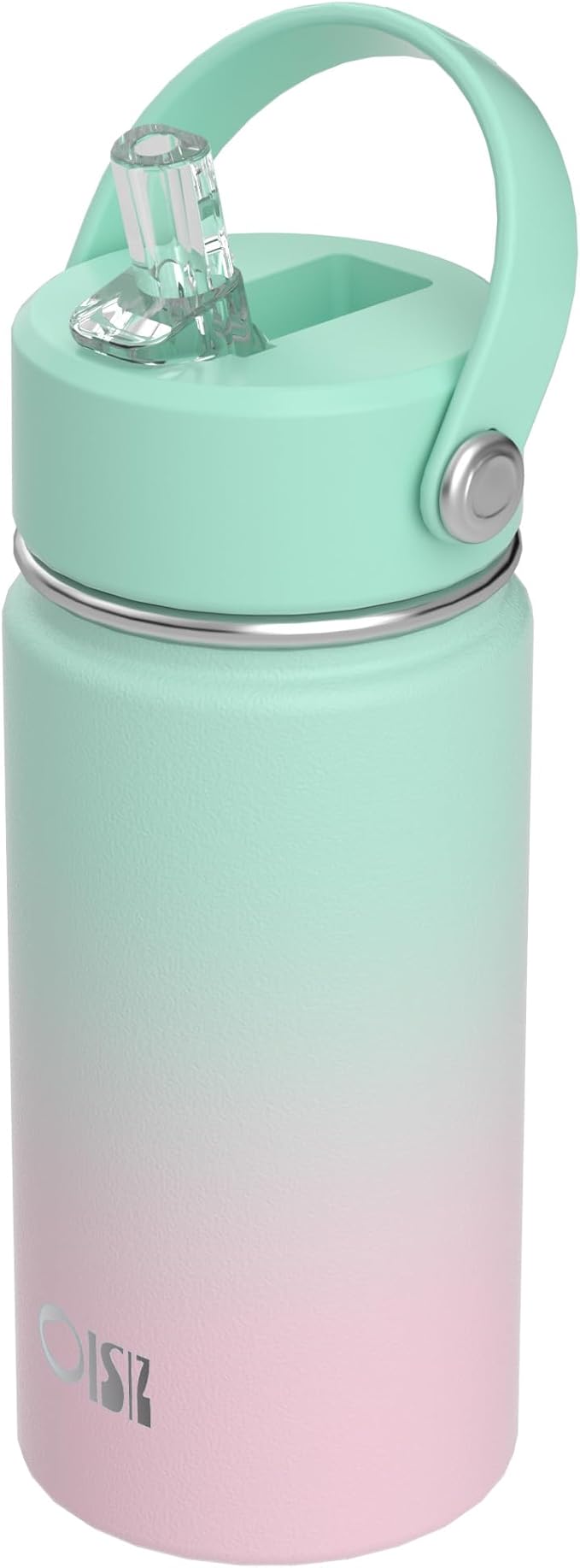 OISIZ Kids Water Bottle with Straw Lid 14oz, Vacuum Insulated 316 Stainless Steel Water Bottles for Kids for School, Leakproof Water Bottle, BPA Free and Keep Cold for 24 Hours