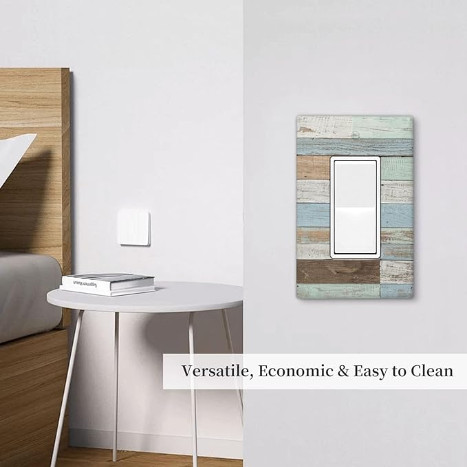Farmhouse Wood Vintage Single Gang Rocker Light Switch Cover Plates Decorative Outlet Covers, 1 Gang Rocker Wall Plate