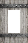 Decorative Outlet Covers Vintage Wood Barn Door Texture Printed Country Farmhouse 1 Gang Single Decora GFCI Device Light Switch Cover Plate 1 Rocker Wall Plate Jumbo Switch Plate Cover