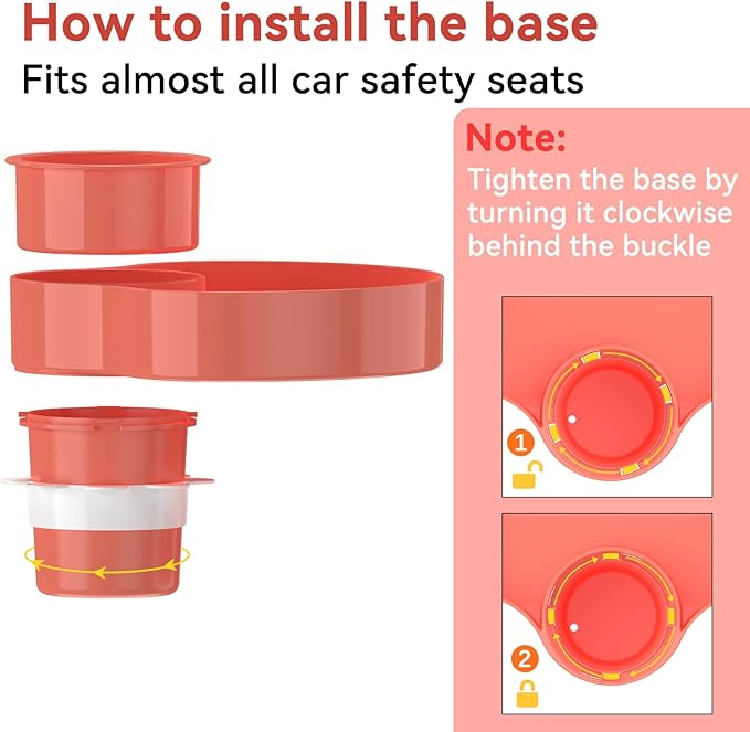 [2 Packs] Kids Car Seat Tray, Travel Tray with Cup Holder for Toddler Baby, Kids Car Seat Food Snack Organizer for Road Trip, Stroller snack Organizer Travel Must Haves Toddler Must Haves (Orange)