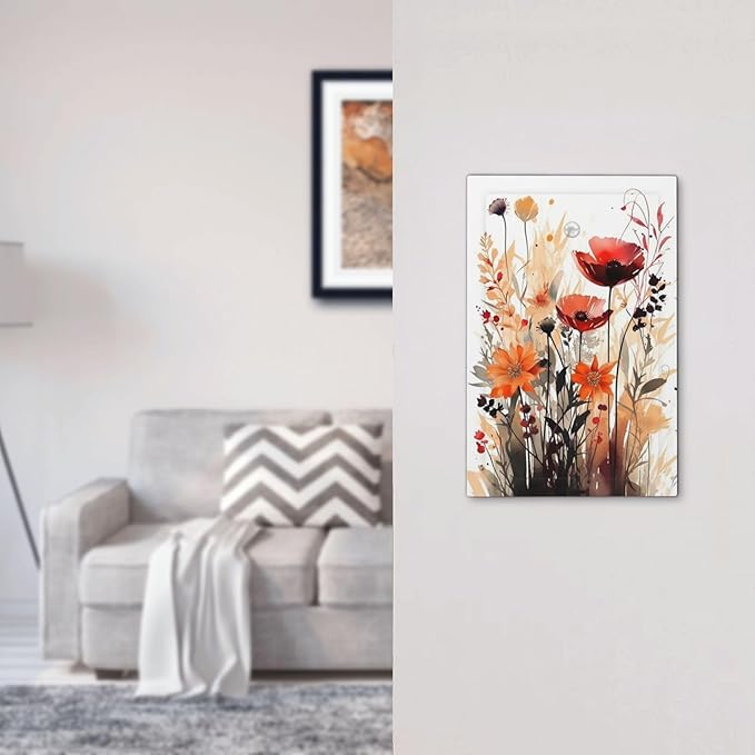 Light Switch Cover Plate Country Watercolor Flowers Art Wildflower 1 Gang No Device Blank Electrical Wall Plates Faceplate Decorative Switch Plate for Bedroom Cabin Decor