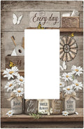 Rustic Daisy Flower Butterfly Inspirational Cottage Decorative Outlet Covers 1 Gang Single Rocker Light Switch Cover Plate Wall Plates GFCI Faceplate for Farmhouse Bedroom Decor