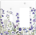 Lavender Wildflowers Purple Flowers Plant Floral Outlet Covers 1 Toggle 1 Rocker Combination Decorative Wall Plate Electrical Switch Plates Light Switch Cover Plate for Bedroom Living Room Decor