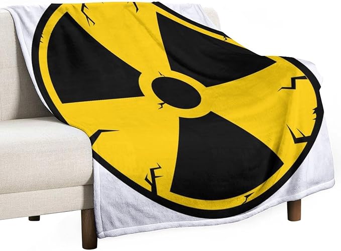 60 x 80 Inches Flannel Throw Blanket Lonizing Radiation Sign Radioactive Contamination Warning Birthday Present for Men Women Winter Holiday Soft Blankets for Bedding Sofa