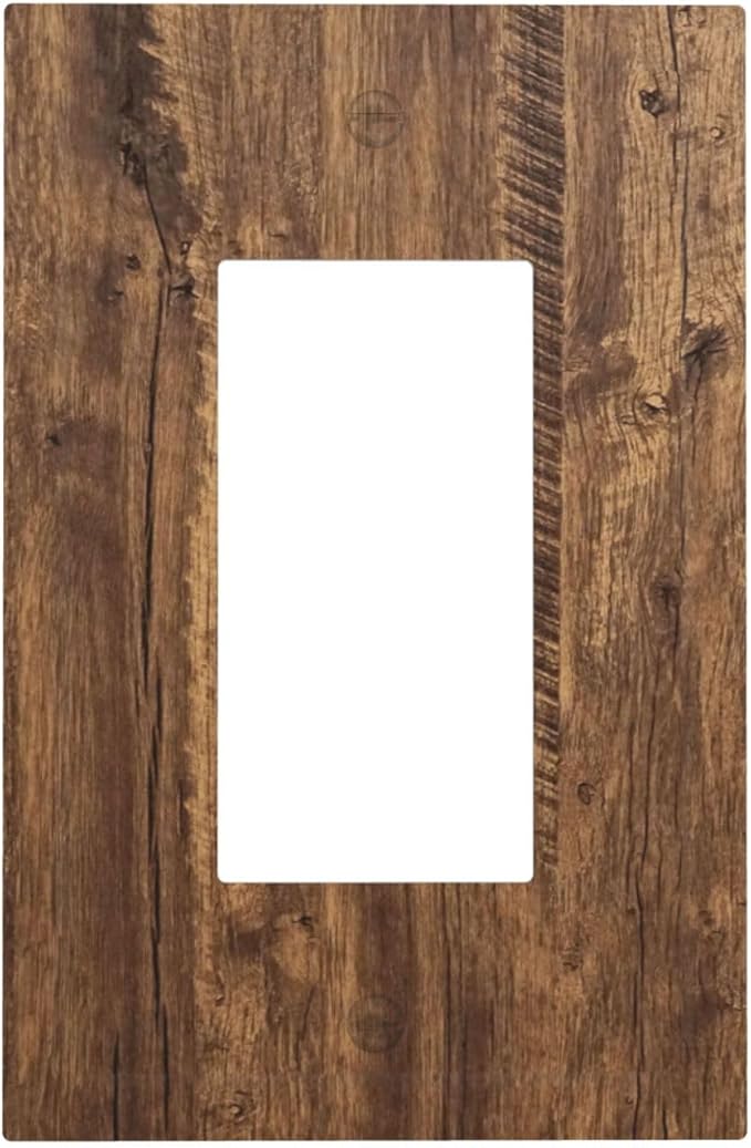 Rustic Old Wood Brown Crack Tree Tumor Print Decorative Outlet Covers 1 Gang Single Rocker Light Switch Cover Plate Wall Plates GFCI Faceplate for Farmhouse Home Decor