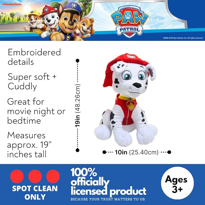 Paw Patrol Marshall Kids Bedding Super Soft Plush Cuddle Pillow Buddy, One Size, (Official) Nickelodeon Product By Franco