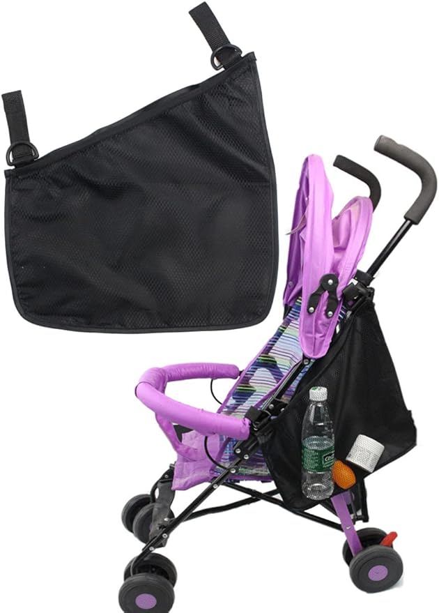 2PCS Pack Baby Stroller Organizer,The Side One for Toys and Snacks,The Back One For Mommy to Keep Keys, Phone, Snacks, Bottles,Nappy Diaper Storage, Detachable,Fits for Umbrella Strollers (BLACK F)