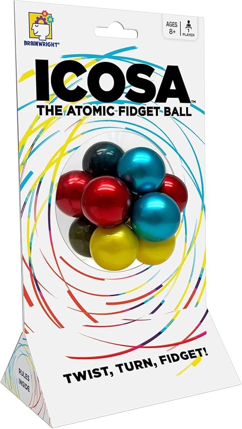 Brainteaser Puzzle for Kids & Adults, Brainwright Icosa Atomic Puzzle Ball, 3D Puzzle Game, Travel Games, STEM Toys, Family Games, Brain Games for Kids 8-12