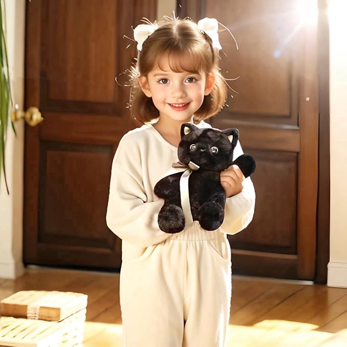 uoozii Warmable Cat Stuffed Animal - Microwavable 12" | 2 Pounds Unscented Weighted Stuffed Animals Non-Shedding Cat Plush Coolable & Heatable Warm Gifts for Kids & Adults