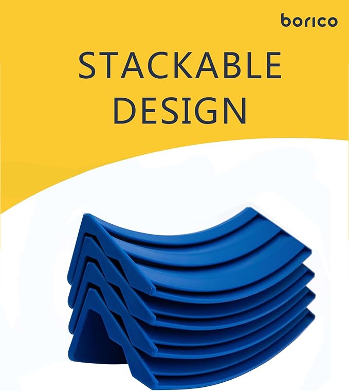 BORICO Card Holders for Playing Cards - 4 Pack Playing Card Holder for Kids and Adults,Stackable Storage Game Card Tray for Arthritis Patients with a Travel Pouch (Blue)