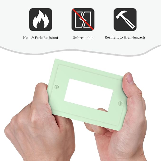 Green Decorative 1 Gang Rocker/Decorator Outlet Light Switch Wall Plate Cover Faceplate Face Switch GFCI Outlet Cover Plate