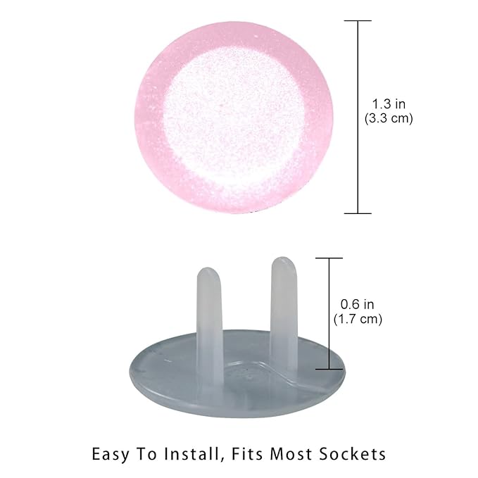 Pure Pink Color Outlet Covers Baby Proofing Safe & Secure Electric Plug Protectors | Socket Covers for Home & Office