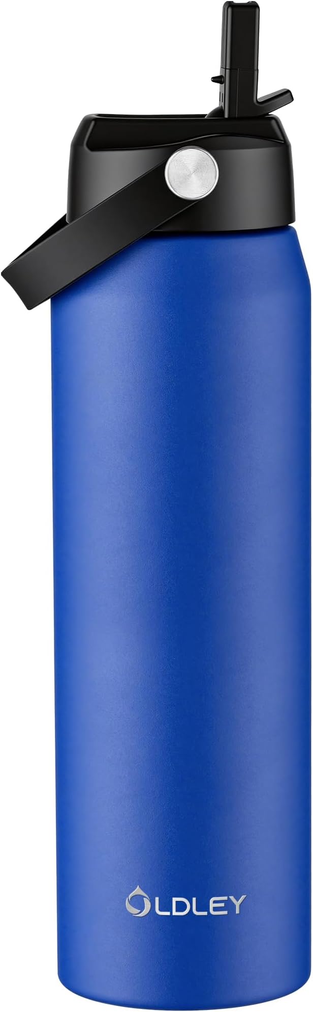 Oldley 32oz Insulated Water Bottle with Straw, Stainless Steel Water Bottle for Sports, Travel, School, BPA-Free Sports Bottles for Adult Kids, Leak-Proof, Klein Blue