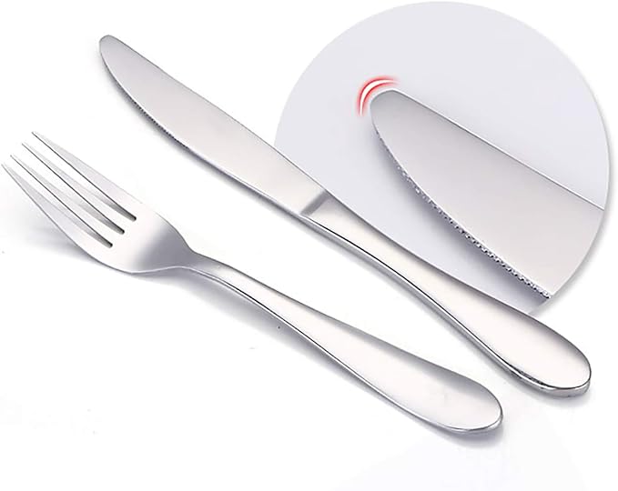VANRA 4-Piece Children Flatware Set 18/10 Stainless Steel Child Set Tableware Set Silver Cutlery Set Silverware Dinner Utensils for Kids Toddlers (Chrome Finished) (1 Fork + 2 Spoons + 1 Knife)