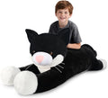 SuzziPals 43 inch Black and White Cat Stuffed Animal, Lifelike Tuxedo Cat Plush Toy for Stress Relief & Companion, Extra Soft Giant Stuffed Animals, Giant Plushies Gifts for Kids Adults
