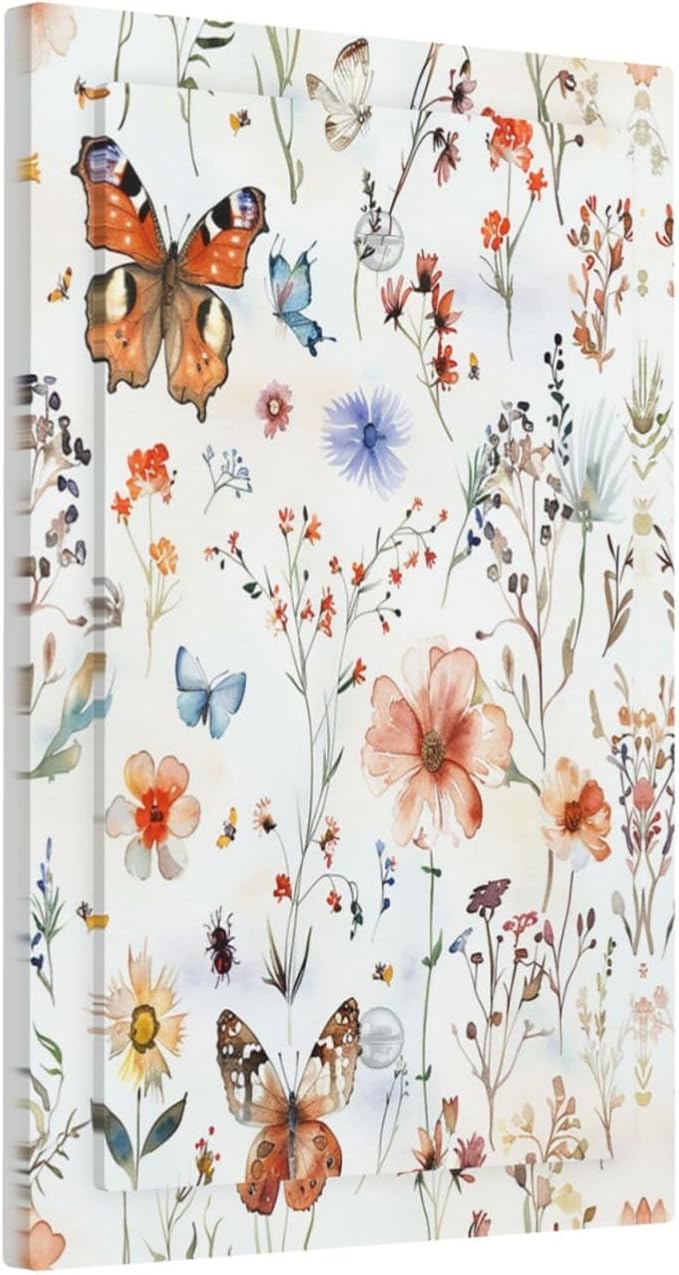 Light Switch Cover Plate Butterfly Floral Boho Multicolor Flower Leave 1 Gang No Device Blank Electrical Wall Plates Faceplate Decorative Switch Plate for Bed Room living Room Decor
