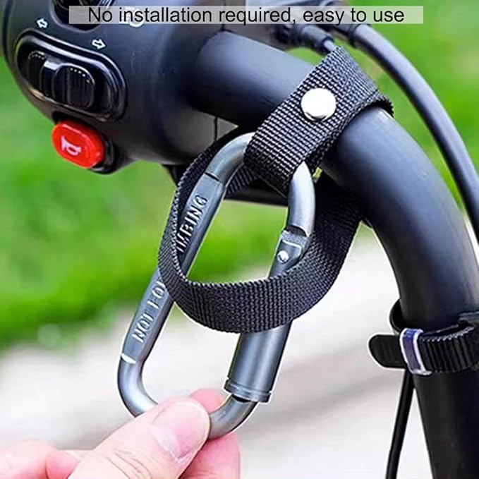 Baby Stroller Hooks Clips,Multipurpose Strolller Straps for Hanging Diaper Bags,Purse,Stroller Organizer,Universal Hooks Accessories for Stroller and Bicycle or Shopping Cart (Black,4 Pack)
