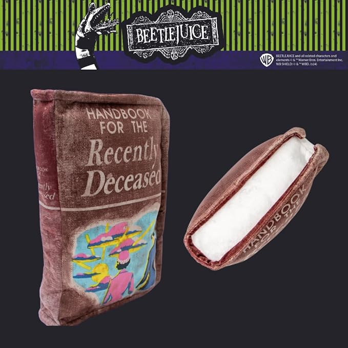 Beetlejuice For The Recently Deceased Book Bedding Super Soft Plush Decorative Throw Pillow, 14 in X 9 in, (Officially Licensed Product) By Franco Collectibles