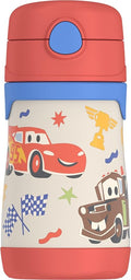 Thermos Baby 10 oz. Stainless Steel Bottle with pop-up straw, Cars