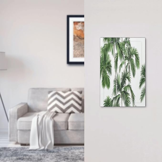 Light Switch Cover Plate Palm Trees Tropical Green Plant Palm Leaf 1 Gang No Device Blank Electrical Wall Plates Faceplate Decorative Switch Plate For Bed Room Bathroom Decor