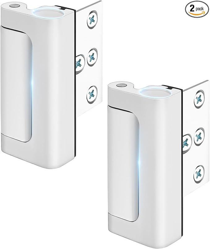 Home Security Door Locks for Front Door Child Safety Lock, Door Reinforcement Lock Kids Safety Door Latches for Top of Door Flip Extra Lock Withstand 800 Lbs, Night Guardian for Inward Swinging Doors