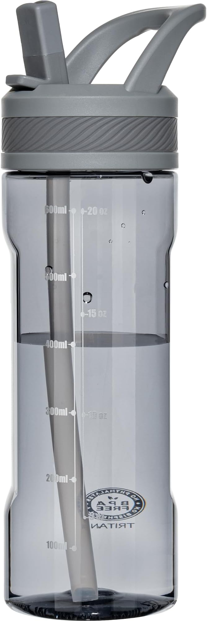 OLDLEY 20 kids Water Bottle with Straw,Tritan BPA-Free,Leak-Proof Design for Travel, Home, School, Grey