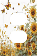 Sunflower Gold Wildflowers Summer Butterfly Outlet Covers 1 Gang Duplex Light Switch Cover Decorative Switch Plates Electrical Receptacle Faceplate Wall Plate for Bedroom Living Room Decor