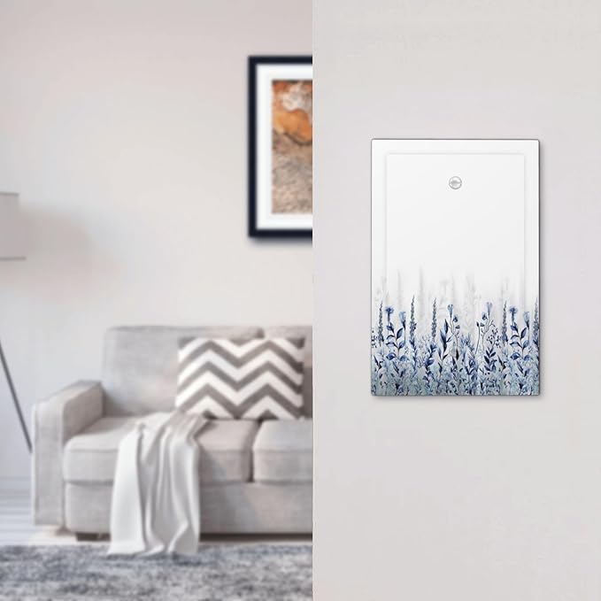 Decorative Light Switch Cover Plate Rustic Blue Plants Wildflowers Boho Leaves Unique 1 Gang No Device Switch Plate Covers Blank Wall Plate Cover Switchplate Electrical Faceplate