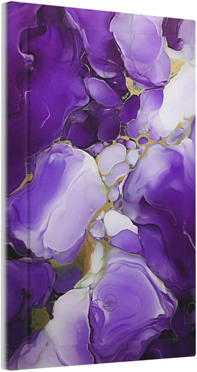Decorative Light Switch Cover Plate Abstract Luxury Purple Gold Marble Textures 1 Gang No Device Single Blank Outlet Covers Wall Plate Cover Switchplate Electrical Face Plate for Home Decor