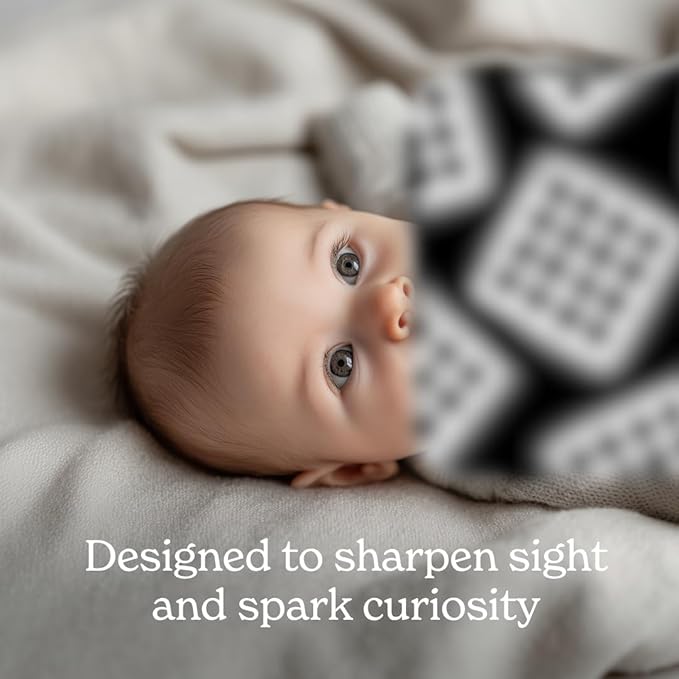Chunky Deli Breakfast for Baby High-Contrast Art Cards Black and White Newborn Vision Tracking Flash Cards for Tummy Time Food Themed Infant Toys 0-6+ Months