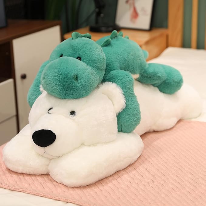 Weighted Stuffed Animals, 19.7" 3.3lbs Weighted Bear Stuffed Animal Toy Cute White Bear Plush Pillow Weighted Plush Animals Toy