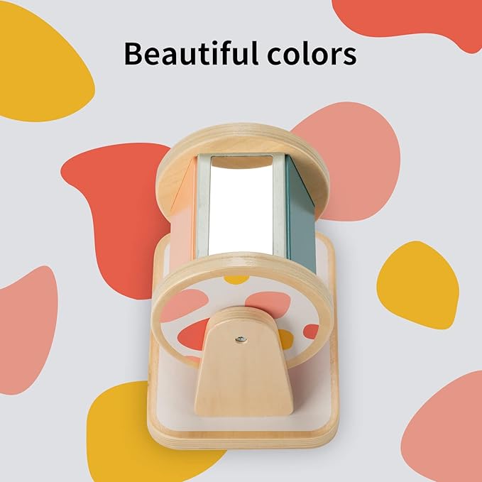 Twefex Montessori Spinning Drum, Montessori Toys for Babies 6-12 Months, Montisory Baby Toys for 1 Year Old Infant, Wooden Toy for Baby