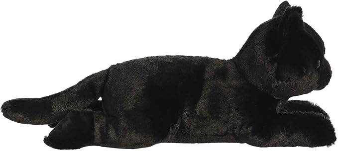Aurora® Adorable Flopsie™ Twilight Cat™ Stuffed Animal - Playful Ease - Timeless Companions - Black 12 Inches