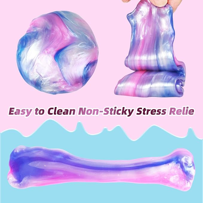 40 Pack Galaxy Slime Kit with,Slime Party Favors for Kids, Non Sticky,Wet,Soft Sludge Toy Mini Slime Bulk for Boys Girl