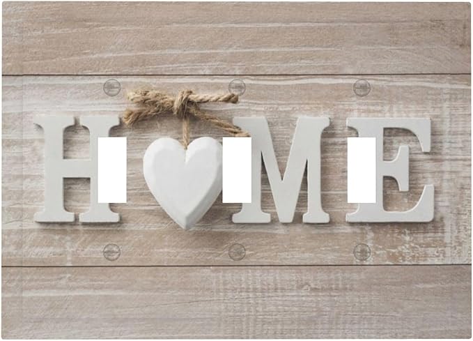 Farm Country Love Home Wood Print 3 Gang Light Switch Plate Decorative Triple Toggle Wall Plate Cover Electrical Faceplate Switch Face Plate