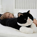 48inch Giant Cat Stuffed Animal Pillow, Cute Big Jumbo Black Cat Body Pillow Plush Toy, Large Cat Soft Fluffy Kitty Plushies Gift for Kids Boys Girls & Adult, Birthday